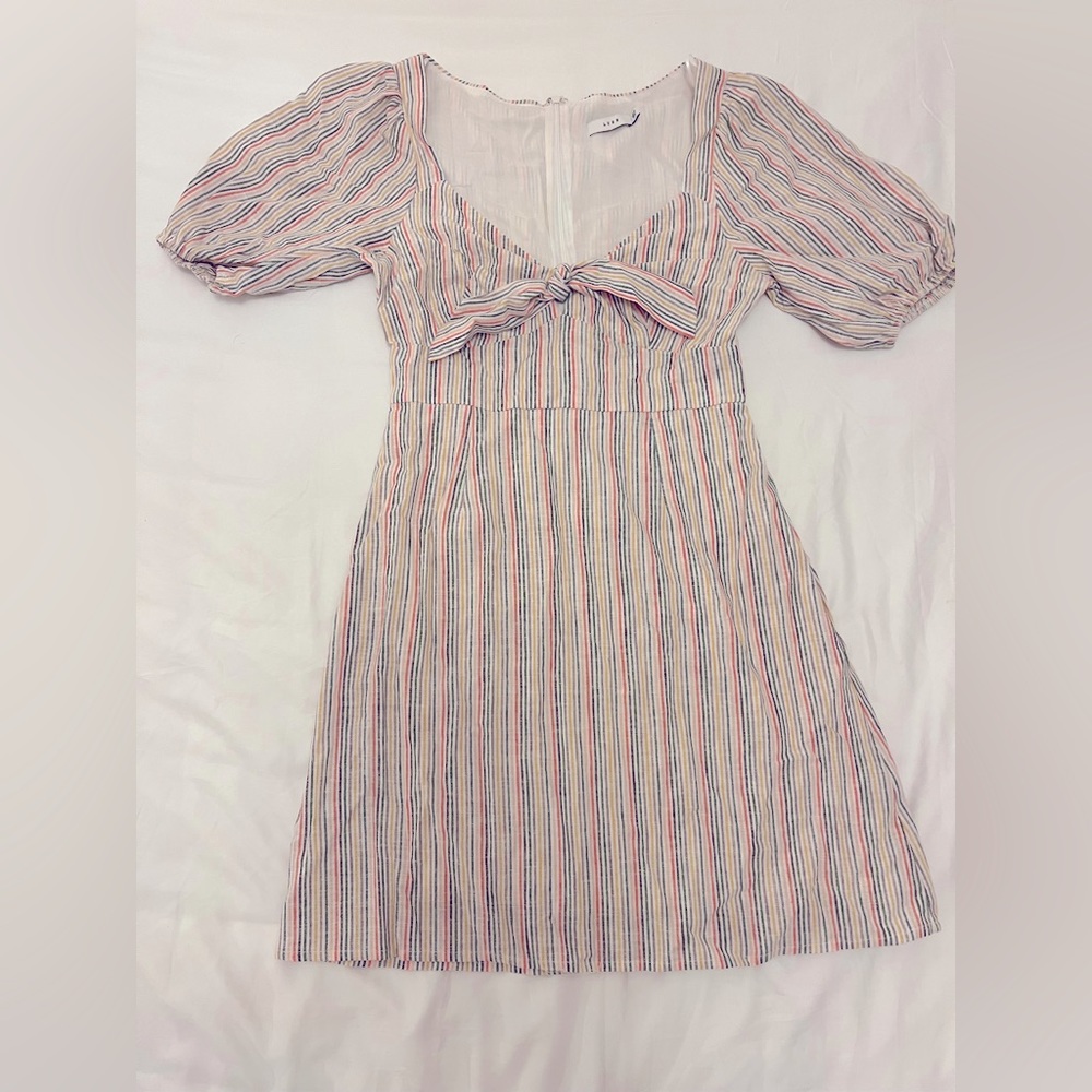 Lush striped multi colour mini dress